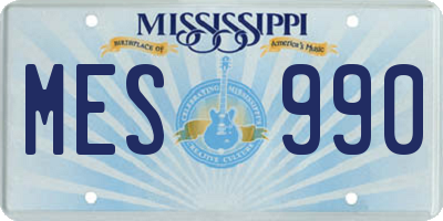 MS license plate MES990