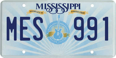 MS license plate MES991