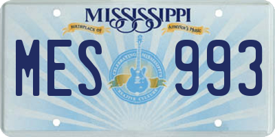 MS license plate MES993