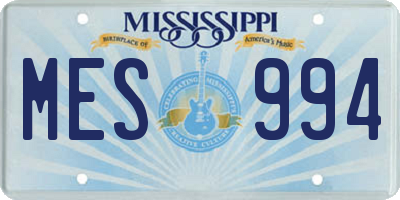 MS license plate MES994