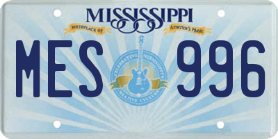 MS license plate MES996