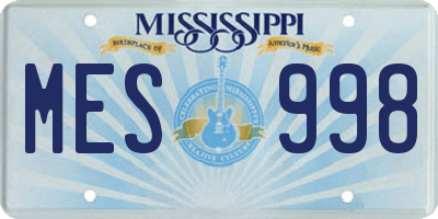 MS license plate MES998