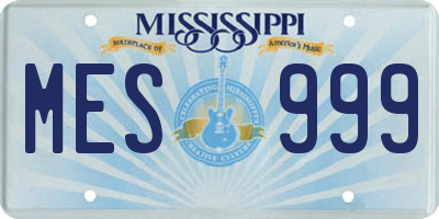 MS license plate MES999