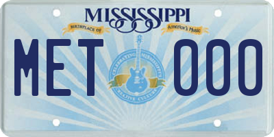 MS license plate MET000