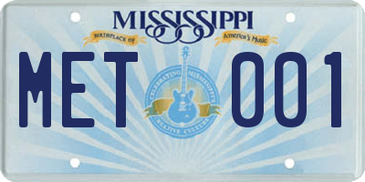 MS license plate MET001