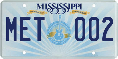 MS license plate MET002