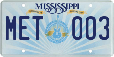 MS license plate MET003