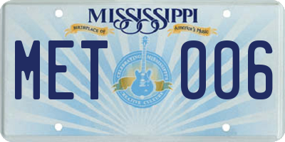 MS license plate MET006