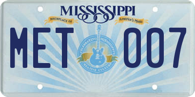 MS license plate MET007