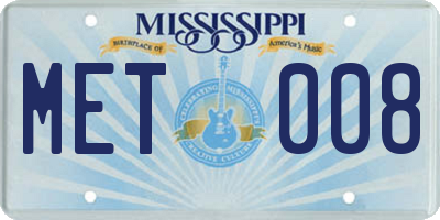 MS license plate MET008