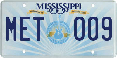 MS license plate MET009