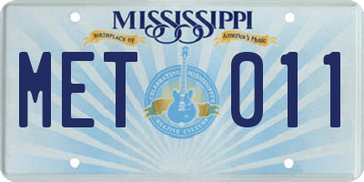 MS license plate MET011