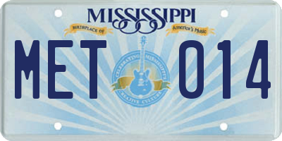 MS license plate MET014