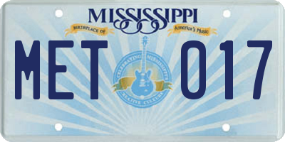 MS license plate MET017