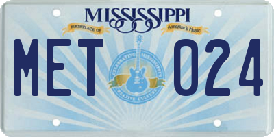 MS license plate MET024
