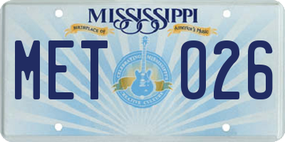 MS license plate MET026
