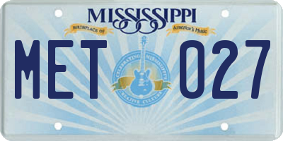 MS license plate MET027