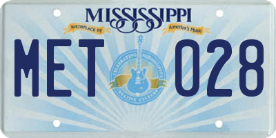 MS license plate MET028