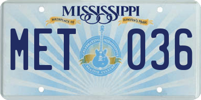 MS license plate MET036