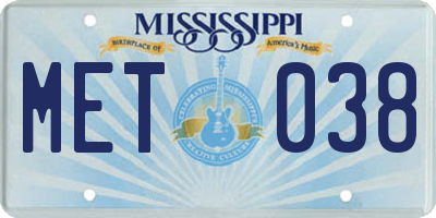 MS license plate MET038