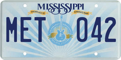 MS license plate MET042