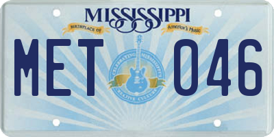 MS license plate MET046