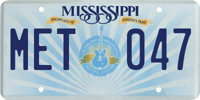 MS license plate MET047