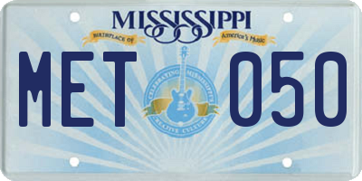 MS license plate MET050
