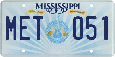 MS license plate MET051