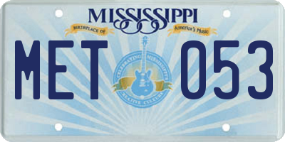 MS license plate MET053
