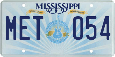 MS license plate MET054