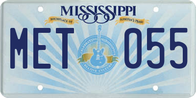 MS license plate MET055