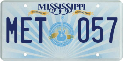 MS license plate MET057