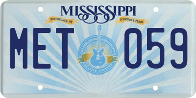 MS license plate MET059