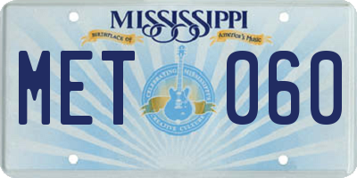 MS license plate MET060