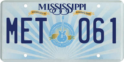 MS license plate MET061