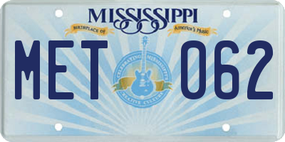 MS license plate MET062