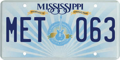MS license plate MET063