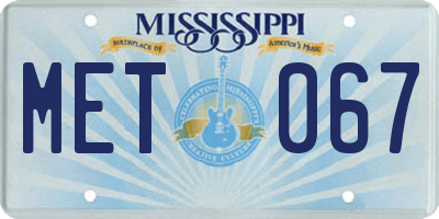 MS license plate MET067
