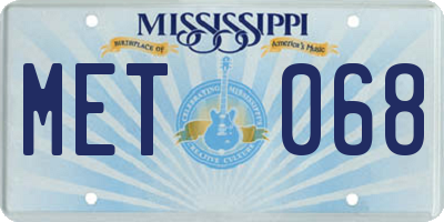 MS license plate MET068