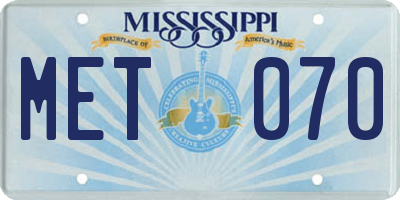 MS license plate MET070