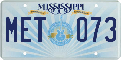 MS license plate MET073