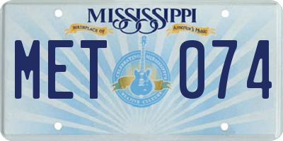 MS license plate MET074