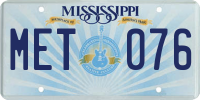 MS license plate MET076