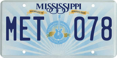 MS license plate MET078