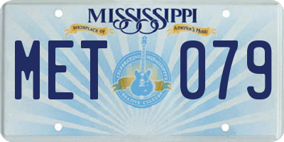 MS license plate MET079