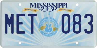 MS license plate MET083
