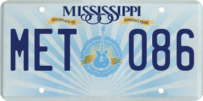 MS license plate MET086