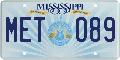 MS license plate MET089