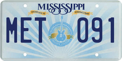 MS license plate MET091